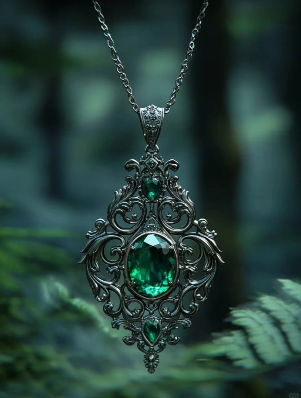 green gemstone necklace